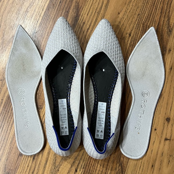 Rothy's Points in "Salt Honeycomb," cream/white, size 8, GUC - Picture 9 of 9